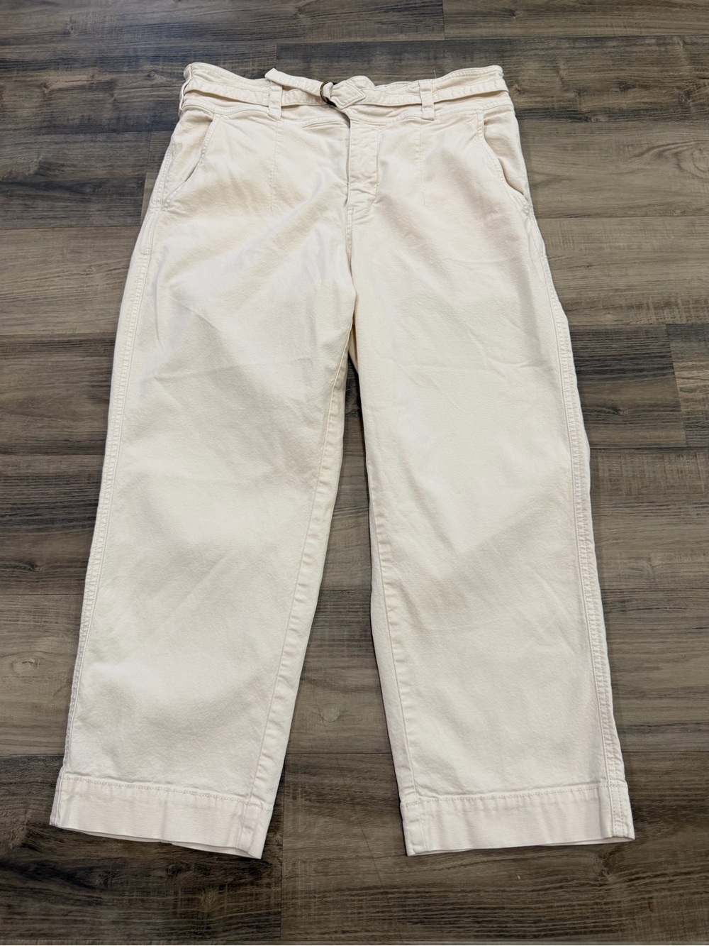 Anthropologie Wide-Leg Utility Pants – Ivory/Cream – Size 30